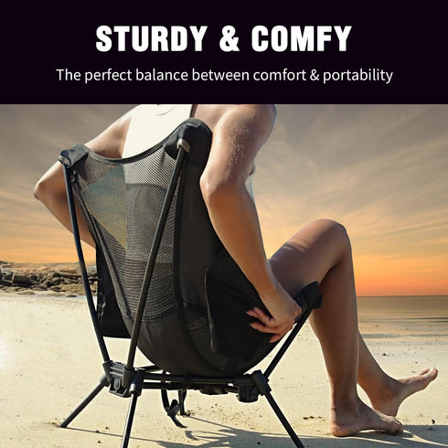 Backpacking Beach,330 lbs MOON LENCE Portable Camping ChairLightweight Hiking Chairs,Compact,Foldable,with Anti-Sinking