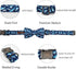 Elegant little tail Dog Collar with Bow, Adjustable Shark Print Cute Bowtie Dog Collar for X-Small Puppy and Cat