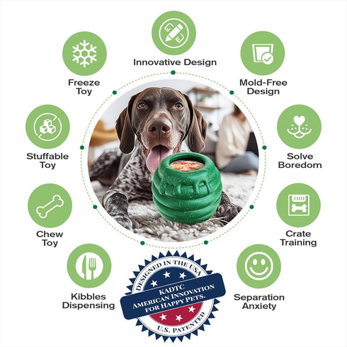 3 1 Frozen KADTC All in ONE - in - Honey Jar Durable Dog Fillable Toy Lick Treat Tray & Food Dispensing Balls Peanut
