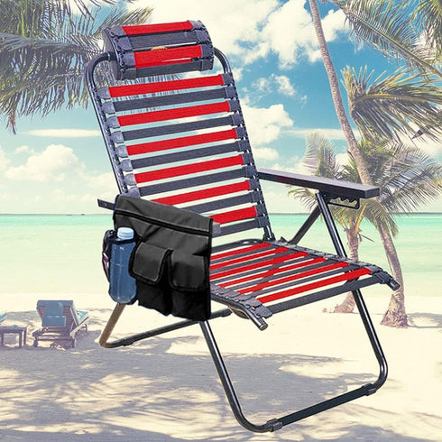 Kamonda 4 Chair Armrest Organizer Beach Chair Hanging Storage Pouch Snack Bag with Pockets for Outdoor Folding Camping