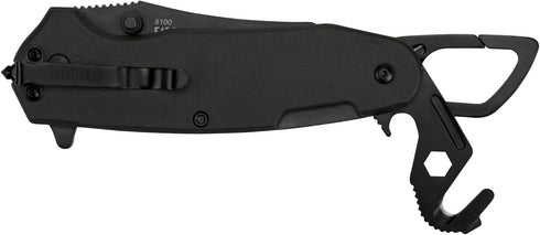 Kershaw Funxion EMT Multifunction Folding Pocketknife - 3 inch Partially Serrated Stainless Steel Blade, Black