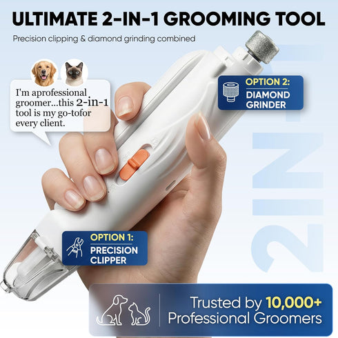 Picky zoom 2-in-1 Trimmers, Dog & Cat Nail Clippers and Grinder with Light Upgraded Safety Guard to Avoid Overcutting