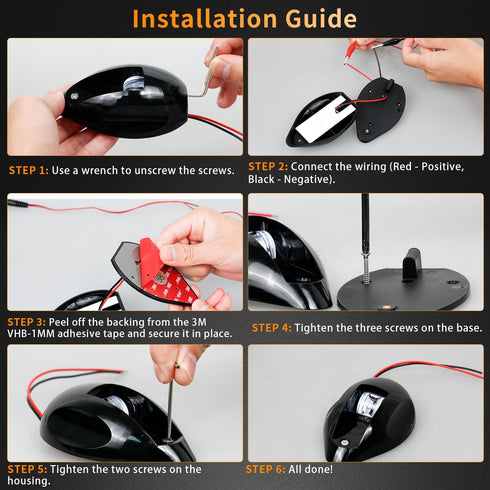 IP67 HERCOO Boat Navigation Lights LED Bow Lights for Boats, Waterproof Red and Green Marine Navigation Lights for Bow