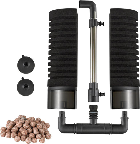 Carefree Fish Aquarium Filter Sponge with 4 Sponges and 1 Bag of Filtered Ceramic Balls for Fresh and Salt Water