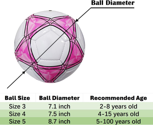 3,4,5 Soccer Ball Size Soft PU for Practice Training Gift Boys Girls Kid Come with Pump and Needle