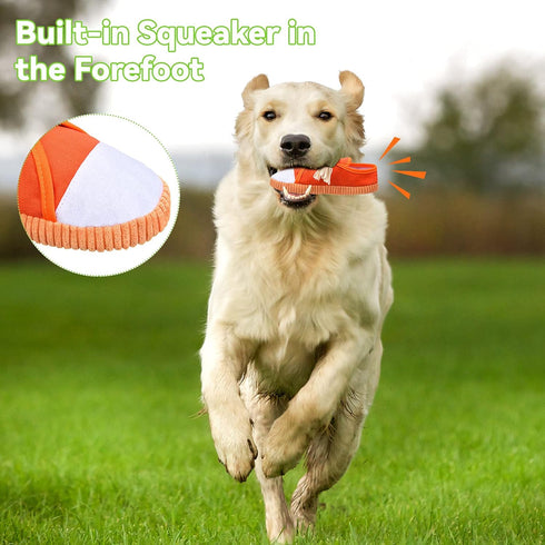 Zhanmai 4 Pieces Dog Shoe Chew Toys, Durable Puppy Squeaky Mini Sneakers Decoy Sandal Plush Toys (Green, Orange, Yellow)