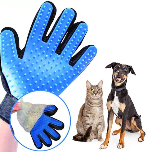 Pet Grooming Glove, Comfortable Brush Glove for Dog, Cat, Rabbit, Perfect Hair Remover for Short and Long Fur