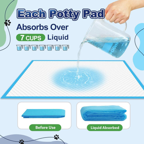 100 Count, 34"x28" Puppy Pads XL Dog Pee Pads Extra Large, Pee Pads for Dogs, X-Large Disposable Dog Training Pads