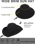 Solid Packable Sun Hat for Women and Men, Wide Brim Waterproof Beach Bucket Hats, UPF 50+