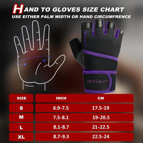 Workout Gloves with Wrist Wrap Support, Weight Lifting Gloves with Full Palm Protection & Extra Grip for Men Women Gym