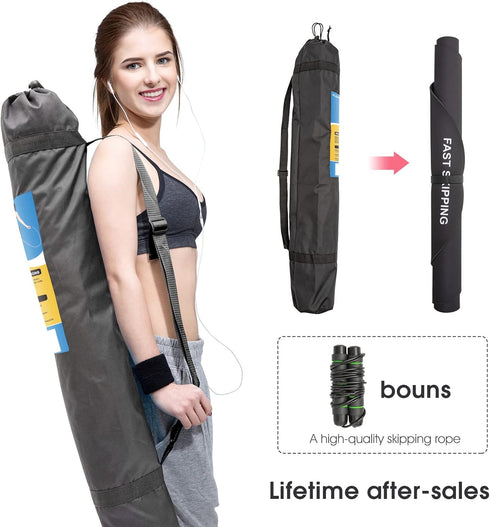 Jump Rope Mat - Large Rubber Exercise Mat, Non-Slip Oval Design for Indoor Outdoor Workout & Rope Protection