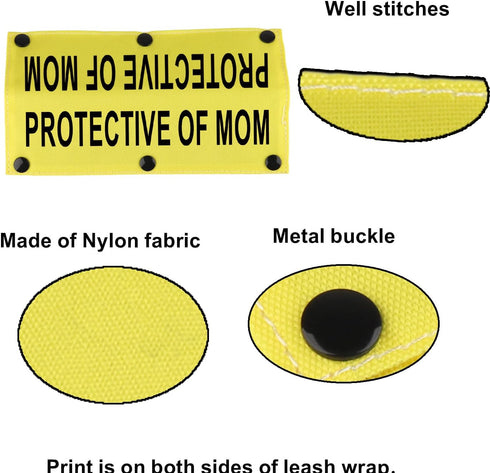 Funny Dog Leash Sleeve - Protective of Mom Dog Leash Wrap Sleeve for Pet Birthday Gift (Protective of Mom-YE Sleeve)