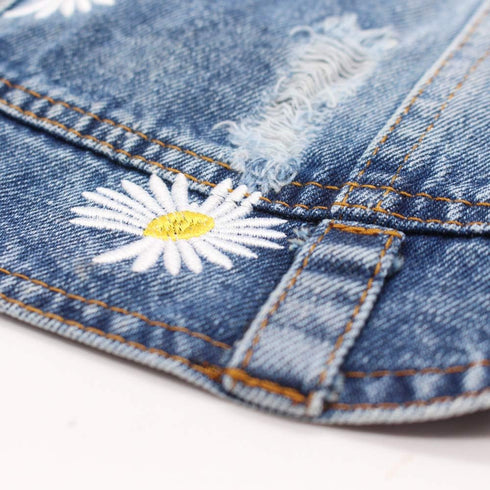 Pet Clothes Denim Dog Costume, Summer Cowboy Vest, Daisy Shirt Jeans Jacket for Chihuahua Yorkies XXL.