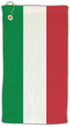 TOOLOUD Italian Flag All Over Micro Terry Golf Towel 15" x 22"