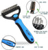 Pet Craft Supply Dog Grooming Rake Undercoat Brush 2-in-1 Pet Deshedding Dematting Detangler Tool with Double Sided Metal Comb Head for Cats and Dogs with Long or Short Pet Hair Fur