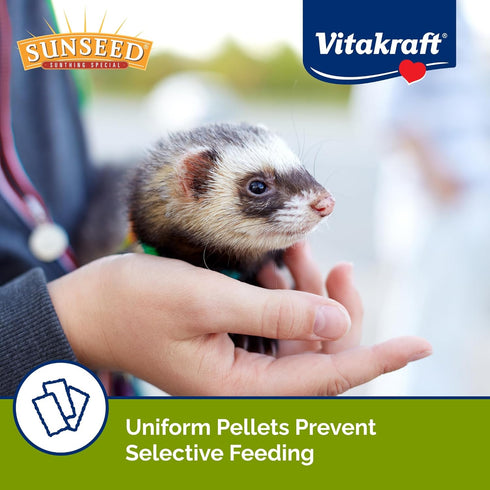 Sunseed 3 Lb. Vita Prima Ferret Food - Resealable Bag High-Energy Protein from Chicken Pork & Eggs Added Vitamins