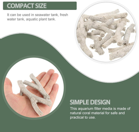 Aquarium Filtration Stones, Bag of Coral Bone Filtration Media for Fish Tank Decorative Gravel