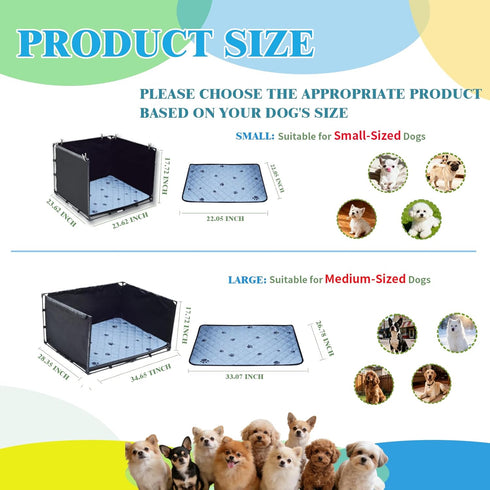 23.62"x23.62"x17.72",Portable Dog Pee Pad Holder Tray with Washable Pee Pad - Foldable Indoor Potty Station for Small