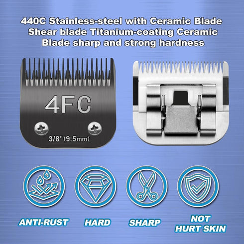 TRAH Size-10# Blade Dog Grooming Clipper Replacement Blades, Compatible with Andis and Wahl Clippers (2PCS)
