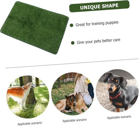 Pet Mat Dog Grass Pad with Tray - Reusable Pee Pads and Artificial Grass for Pets