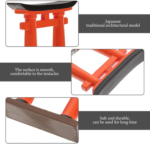 Toddmomy Japanese Torii Gate Statue, 2Pcs Miniature Aquarium Torii Ornament for Zen Garden Decoration