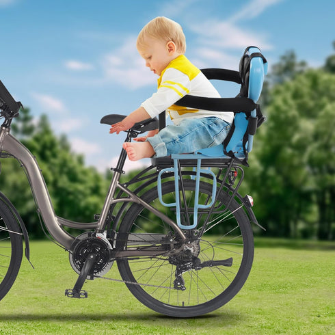 Sippyssy 6 6 Kids Bike Seat, Back Mount Child Bike Seat Attachment for Adult Bike,Child Bike Seat with Handrail