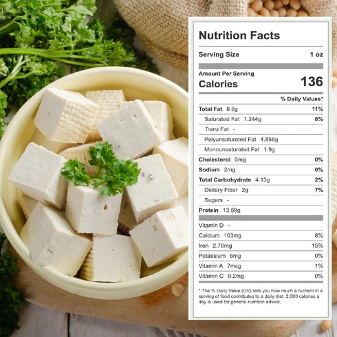 2.83oz (80g) 1cm Freeze Dried Tofu Cubes, Bite Size, Plant Based Dehydrated Tofu, Low Sugar, High Protein, Keto