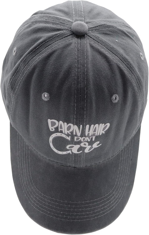 KKMKSHHG Adjustable Vintage Cotton Denim Dad Hat, Barn Hair Don't Care Baseball Cap for Men and Women