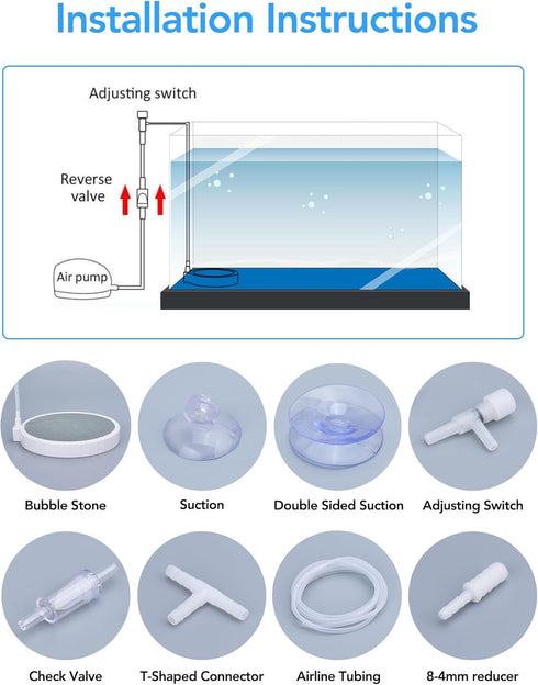 2 Pack Fish Tank Bubbler Air Stone, 2 Inch Ultra Silent Stones for Aquariums, Ideal for 2 to 30 Gallon Fish Tank
