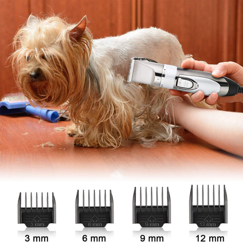 Mudder Electric Goat Clipper, 12V High Power Dog Shaver for Grooming, Low Noise Plug-in Pet Trimmer with 4 Guide Combs