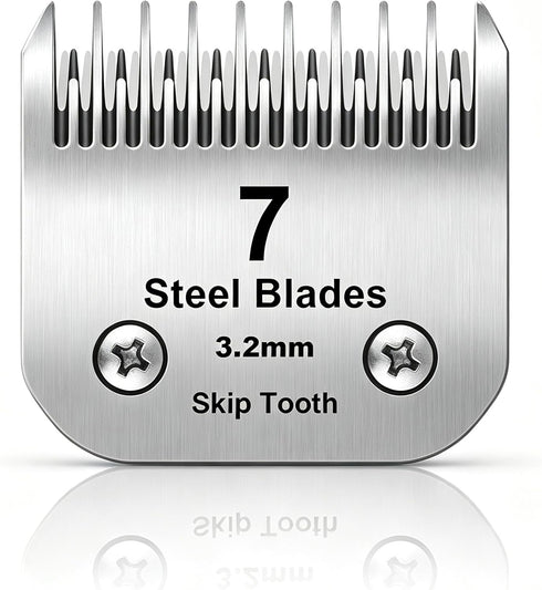 7 Skip Tooth Detachable Pet Dog Grooming Steel Blades,Compatible with Andis,Oster A5,Wahl