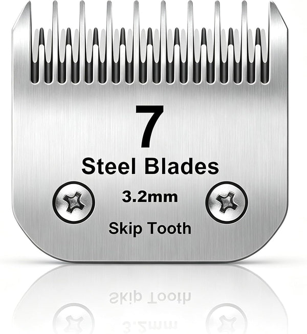 7 Skip Tooth Detachable Pet Dog Grooming Steel Blades,Compatible with Andis,Oster A5,Wahl