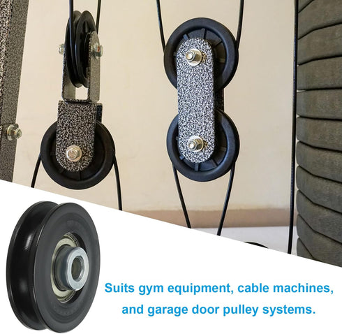 PATIKIL Universal Bearing Pulley Wheel 60mm/2.4", 4 Pack Nylon Bearing Pulley Wheel for Gym Equipment Part Cable Machine