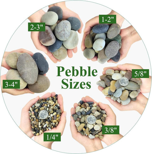 20lbs Natural River Rocks, 3/8" Aquarium Gravel for Fish Tank, Gardening, Indoor Water Fountains, and Landscaping