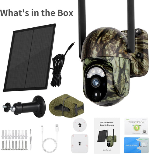 LSVISION 4G 2K 360View IP66 LTE Cellular Trail Camera with Night Vision Motion Activated Waterproof, Wildlife Game Deer