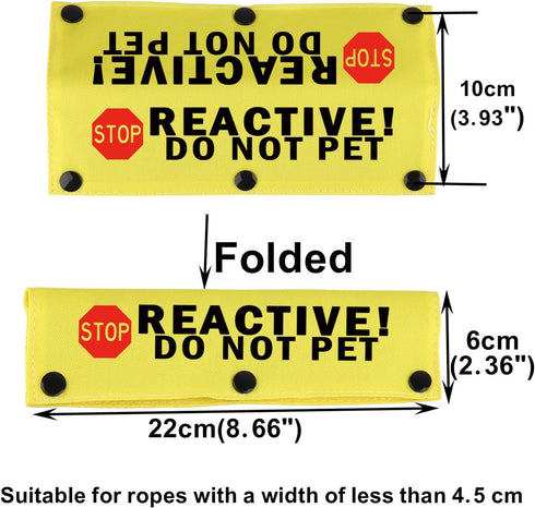 Funny Dog Leash Sleeve, Reactive Do Not Pet Dog Leash Wrap Sleeve Birthday Gift (Reactive Do Not Pet-YE Sleeve)