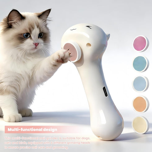 FifthLeaf Trimmer, 6 360 Quiet Dog Nail Grinder with Dog Nail File, Low Vibration Rechargeable Pet Nail Cat Nail
