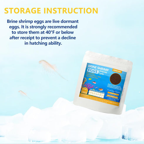 90% 1 OZ Brine Shrimp Eggs Fish Food - Hatch Rate Artemia Cysts Aquatic Foods for Baby Aquarium Fish Freshwater