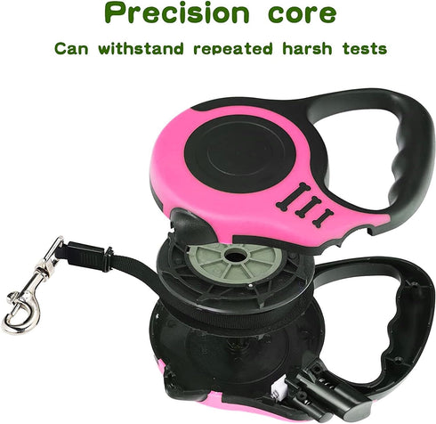 Heavy Duty Retractable Dog Leash, 10FT for Small Dog or Cat up to 26 lbs, 360° Tangle-Free Strong Nylon Tape, Anti-Slip