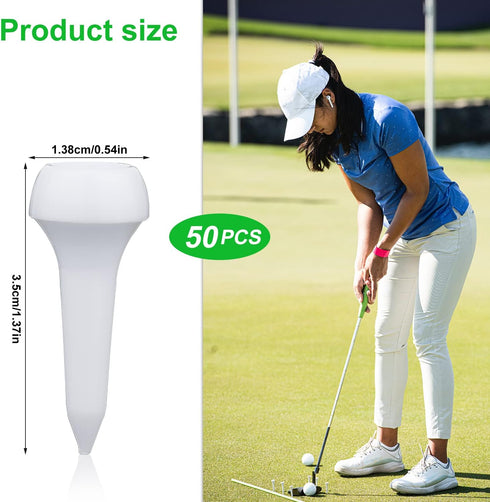 LUTER 50 Pcs Short Golf Tees, Plastic Training Accessories for Irons, Par Threes, Golf Clubs