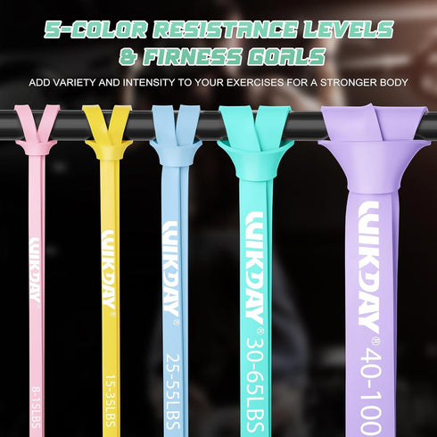 Resistance Bands, Pull Up Bands, Thick Heavy Resistance Band Set with Door Anchor, Elastic Bands for Body Stretching