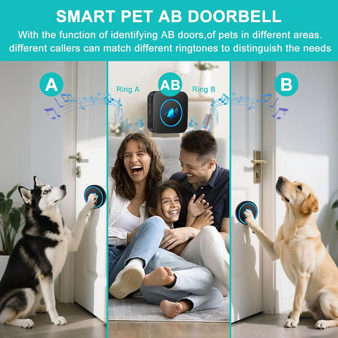 Yoiilifee 1000 IP65 60 (2 Dog Door Bell for Potty Training, Smart Wireless Doggie Doorbell to Go Outside, Feet Long
