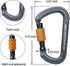SOB Auto Locking Climbing Carabiner Clips - Heavy Duty Asymmetrical Connector for Rappelling Gear and Outdoor Projects