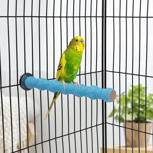 Hypeety Wood Perch Stand Paw Grinding Stick Toy for Bird Cage - Colorful Platform for Parrot Budgies Cockatiels (Random