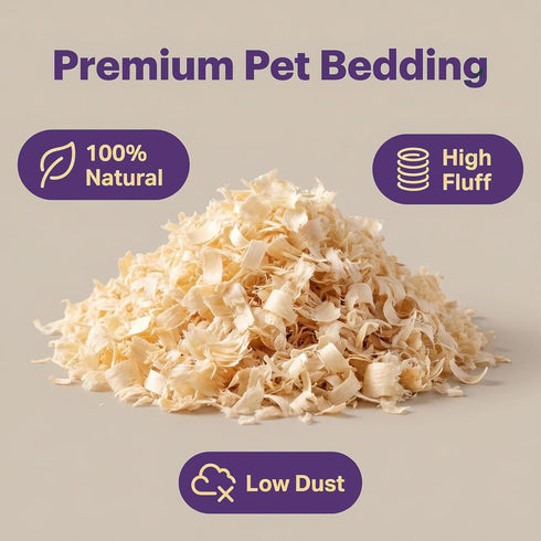 XXYOUPIN 5.5 Lb, Shavings70L Natural Aspen Shavings Pet Bedding Low-Dust & Chemical-Free, Ultra-Absorbent Cage Litter