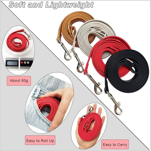 MayPaw 6FT Leather Dog Leash | Soft and Strong 5/8 Inch with Extra D-Ring for Waste Bags, Training Lead for Dogs