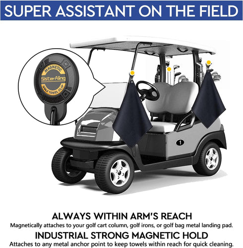Magnetic Clip for Golf Towel, Removable Industrial Magnetic Accessories for Strong Hold to Golf Carts