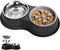 Dog Bowls, Double Dog Water and Food Bowls, Stainless Steel with Non-Slip Resin Station for Puppy and Medium Dogs