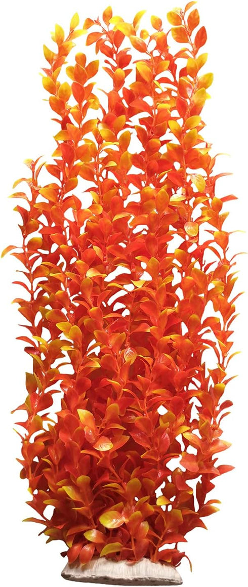 Orange Grass Cluster Aquarium Décor, Extra Large 22 Inches Tall Plastic Plants