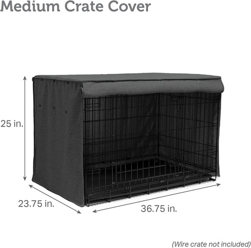 Friends Forever 36 inch Metal Dog Crate Cover, Light Blocking Protective Curtain, Machine Washable